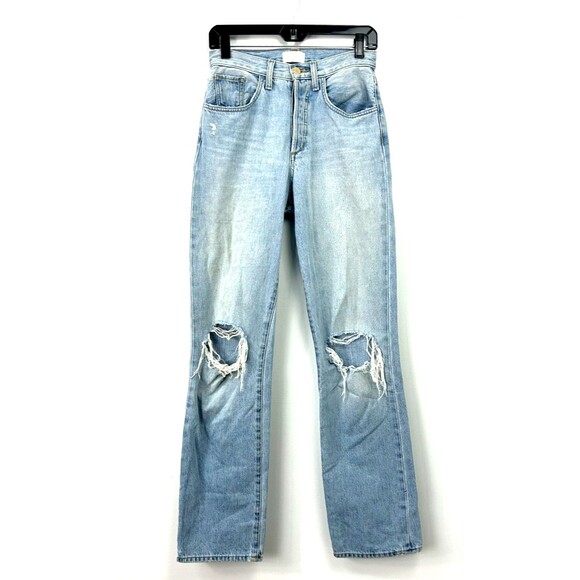 Favorite Daughter Cheshire Jeans Sz 24 Light Blue Straight Leg High Rise 1189R1 - Picture 1 of 12